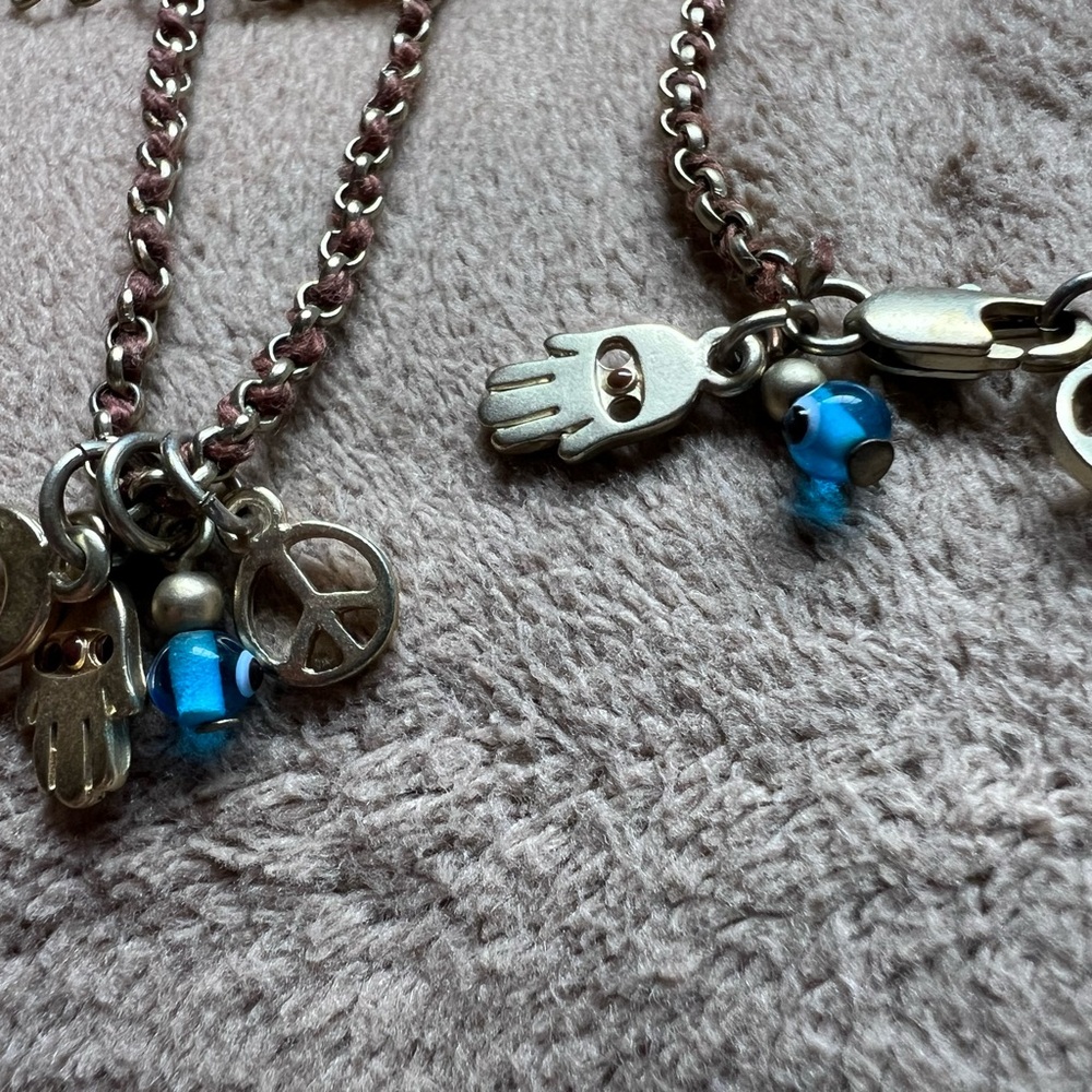 Hamsa and evil eye necklace and bracelet.